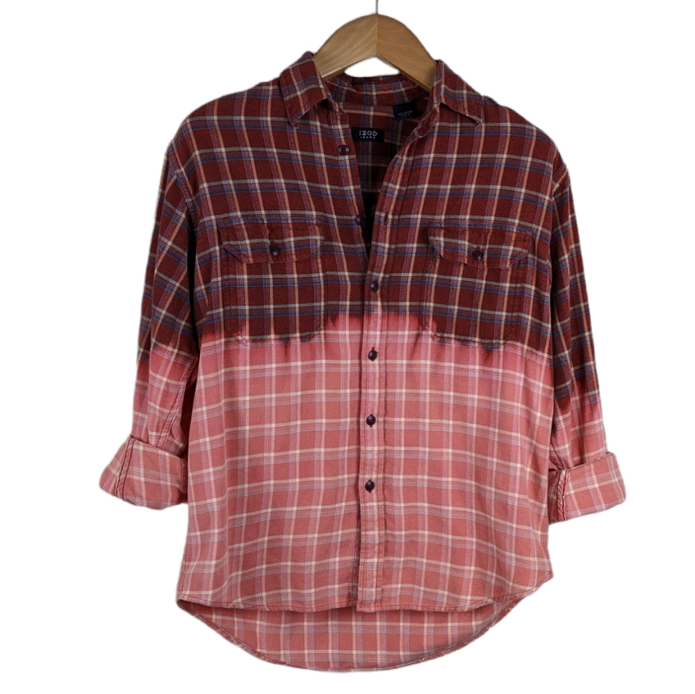 Custom bleached flannel shirt L